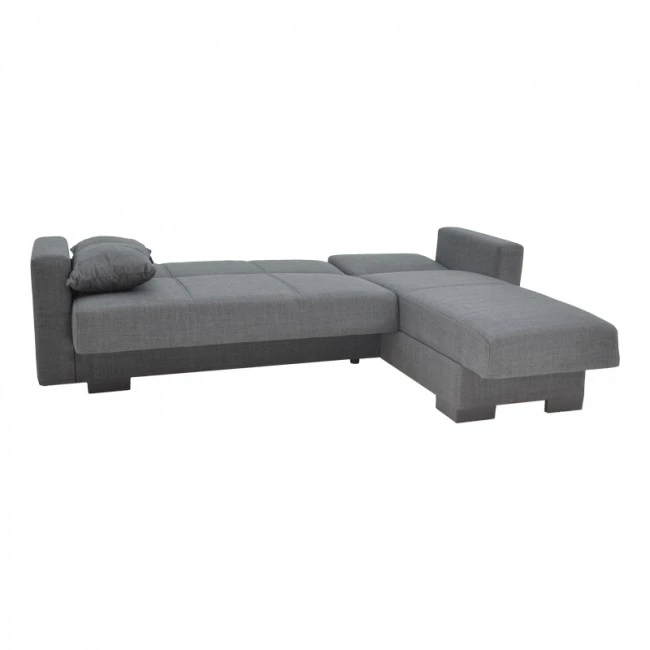 Corner reversible sofa-bed with storage space Someil pakoworld fabric in anthracite shade 230x156x80cm