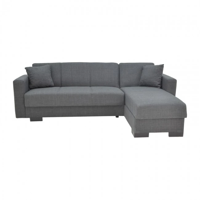 Corner reversible sofa-bed with storage space Someil pakoworld fabric in anthracite shade 230x156x80cm