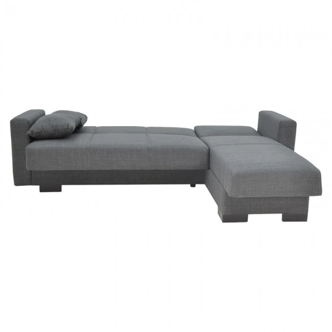 Corner reversible sofa-bed with storage space Someil pakoworld fabric in anthracite shade 230x156x80cm