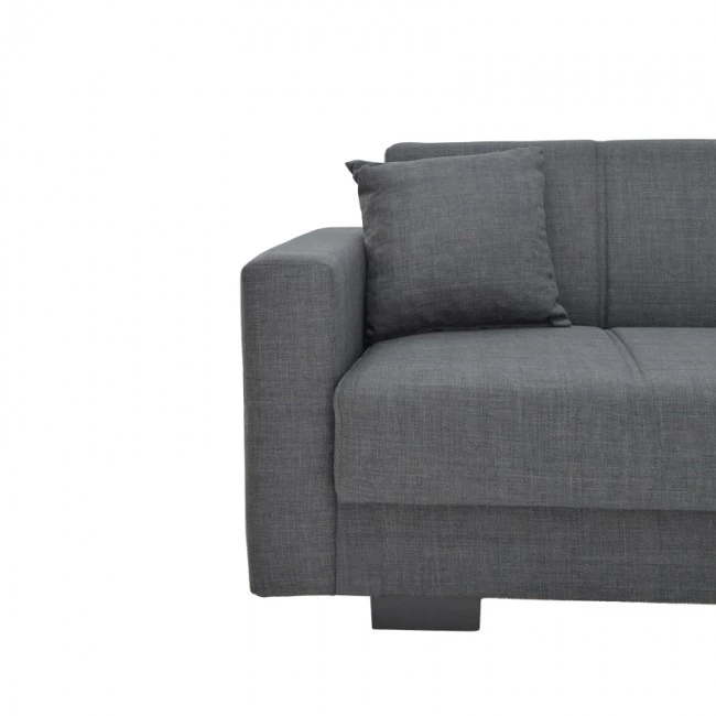 Corner reversible sofa-bed with storage space Someil pakoworld fabric in anthracite shade 230x156x80cm