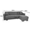 Corner reversible sofa-bed with storage space Someil pakoworld fabric in anthracite shade 230x156x80cm