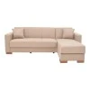 Corner reversible sofa-bed with storage space Someil pakoworld fabric in beige shade 230x156x80cm