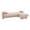 Corner reversible sofa-bed with storage space Someil pakoworld fabric in beige shade 230x156x80cm