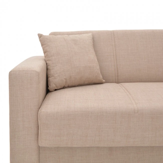 Corner reversible sofa-bed with storage space Someil pakoworld fabric in beige shade 230x156x80cm