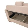 Corner reversible sofa-bed with storage space Someil pakoworld fabric in beige shade 230x156x80cm