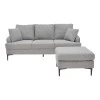 Corner sofa Stephie pakoworld fabric in grey color 186x138x80cm