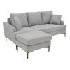 Corner sofa Stephie pakoworld fabric in grey color 186x138x80cm