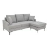 Corner sofa Stephie pakoworld fabric in grey color 186x138x80cm