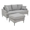 Corner sofa Stephie pakoworld fabric in grey color 186x138x80cm