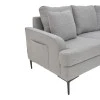 Corner sofa Stephie pakoworld fabric in grey color 186x138x80cm