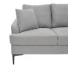 Corner sofa Stephie pakoworld fabric in grey color 186x138x80cm