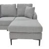 Corner sofa Stephie pakoworld fabric in grey color 186x138x80cm