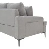 Corner sofa Stephie pakoworld fabric in grey color 186x138x80cm