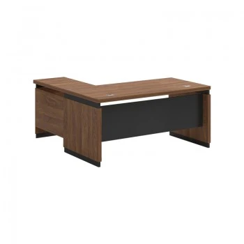 Professional reversible desk Oscar pakoworld melamine in walnut-charcoal shade 160x160x76cm