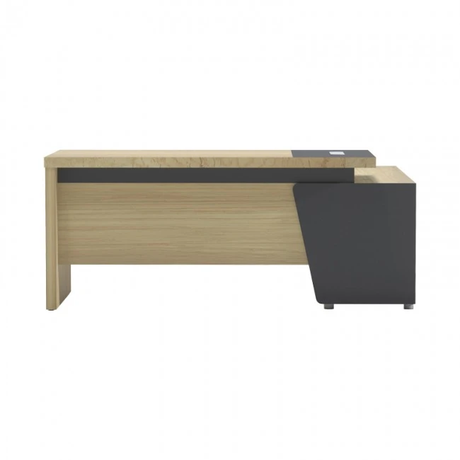 Lotus pakoworld professional desk left corner in natural-anthracite shade 160x160x75cm