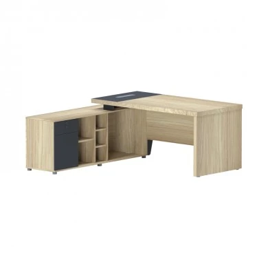 Lotus pakoworld professional desk left corner in natural-anthracite shade 160x160x75cm