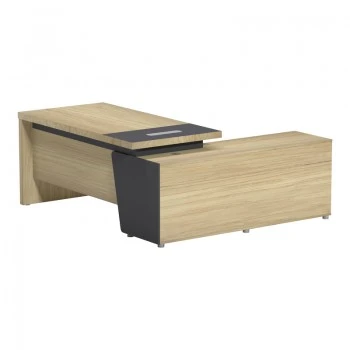 Lotus pakoworld professional desk left corner in natural-anthracite shade 180x180x75cm