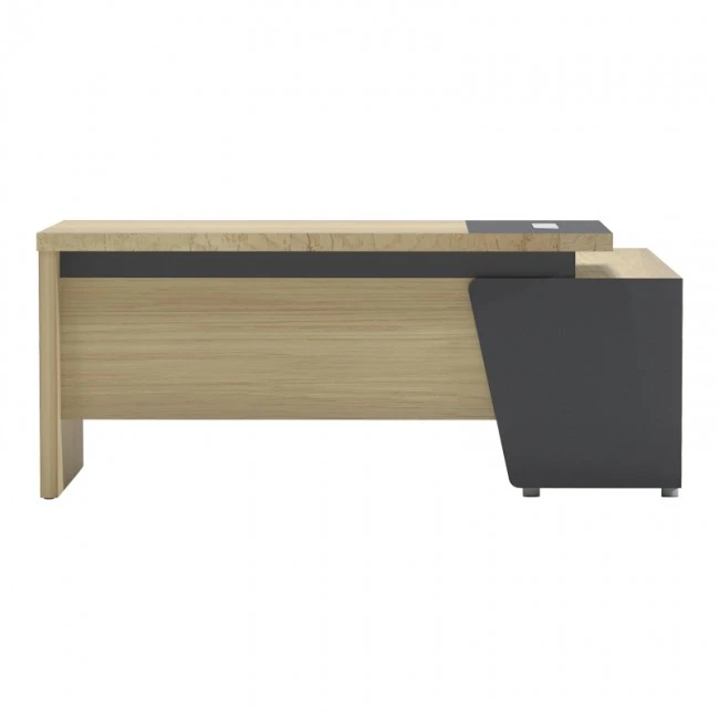 Lotus pakoworld professional desk left corner in natural-anthracite shade 180x180x75cm