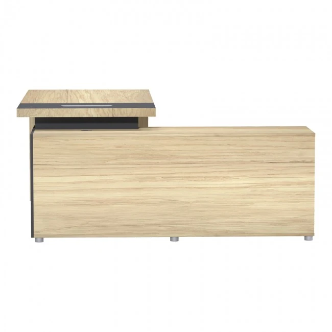 Lotus pakoworld professional desk left corner in natural-anthracite shade 180x180x75cm