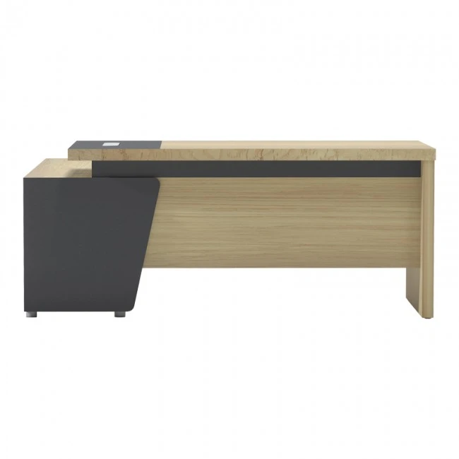 Lotus pakoworld professional desk with right corner in natural-anthracite shade 180x180x75cm