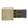 Lotus pakoworld professional desk with right corner in natural-anthracite shade 180x180x75cm