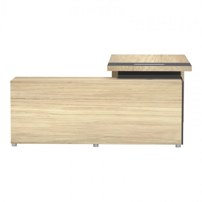 Lotus pakoworld professional desk with right corner in natural-anthracite shade 180x180x75cm