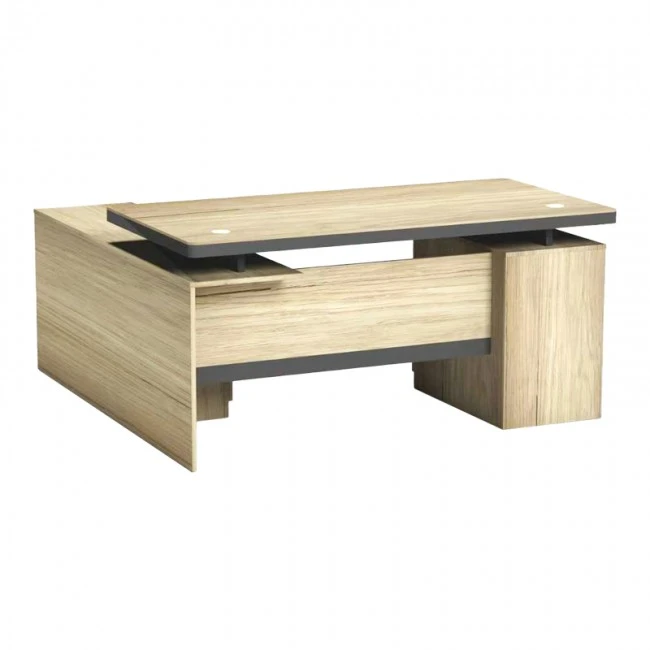 Lotus pakoworld professional desk with right corner in natural-anthracite shade 200x160x76cm