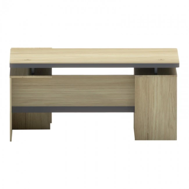 Lotus pakoworld professional desk with right corner in natural-anthracite shade 200x160x76cm