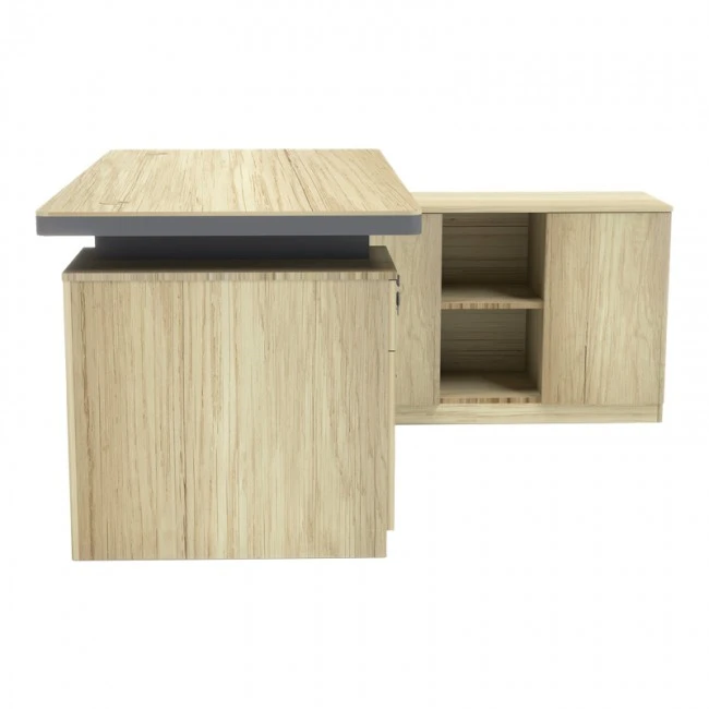 Lotus pakoworld professional desk with right corner in natural-anthracite shade 200x160x76cm