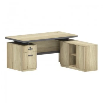 Lotus pakoworld professional desk with right corner in natural-anthracite shade 200x160x76cm