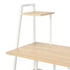 Office desk with shelves Deckstor pakoworld in oak color with white metal legs 102x50x117cm