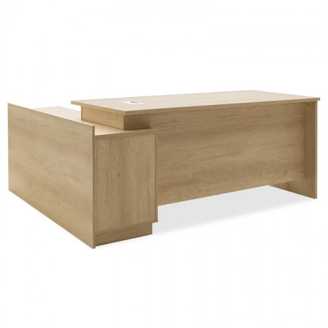 Commercial L shaped corner desk Amazon pakoworld sonoma 180x160x76cm