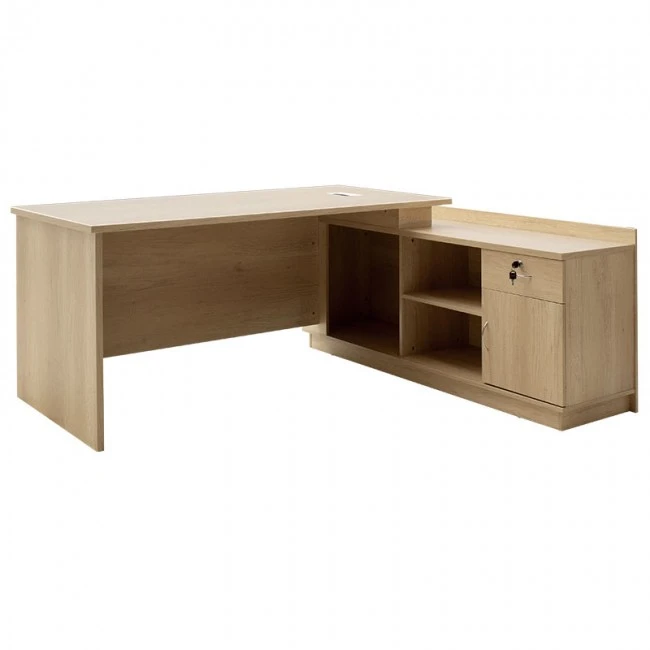 Commercial L shaped corner desk Amazon pakoworld sonoma 180x160x76cm