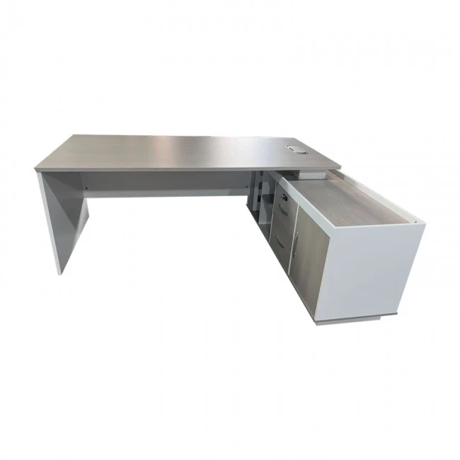 Professional work corner desk Armadi pakoworld sonoma-white 180x80x75cm