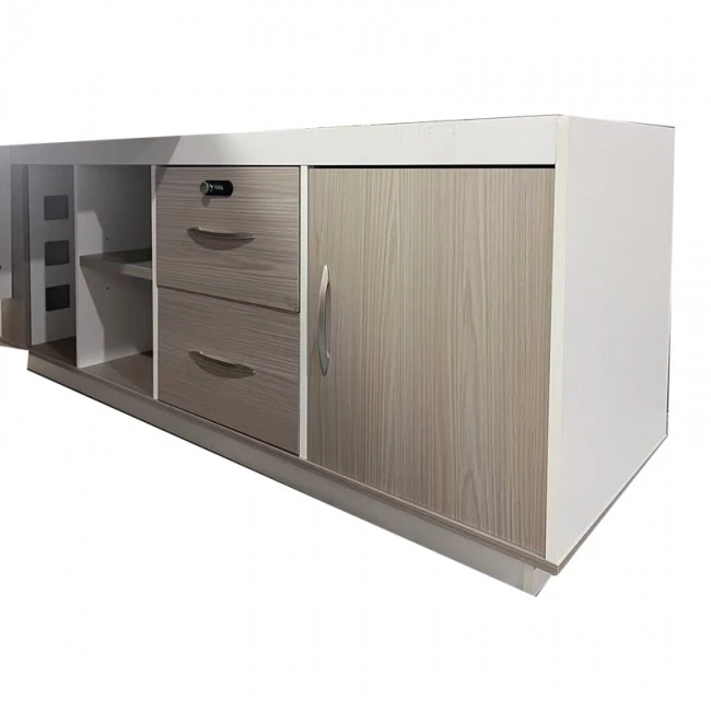 Professional work corner desk Armadi pakoworld sonoma-white 180x80x75cm