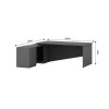 Work desk professional right corner Denith pakoworld charcoal-walnut 220x180x75cm