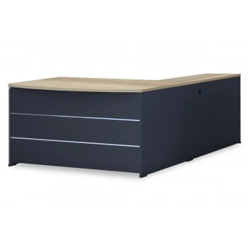 Commercial desk reversible Lotus  pakoworld oak-dark grey 180x160x75cm