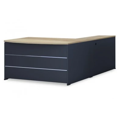 Commercial desk reversible Lotus  pakoworld oak-dark grey 180x160x75cm