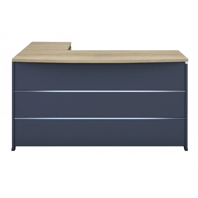 Commercial desk reversible Lotus  pakoworld oak-dark grey 180x160x75cm