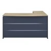 Commercial desk reversible Lotus  pakoworld oak-dark grey 180x160x75cm