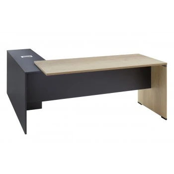 Commercial desk reversible Lotus  pakoworld oak-dark grey color 180x160x75cm
