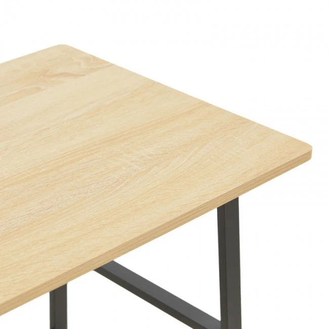 Study desk Ferje pakoworld with shelves mdf in natural-black color 100x48x75cm