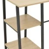 Study desk Ferje pakoworld with shelves mdf in natural-black color 100x48x75cm