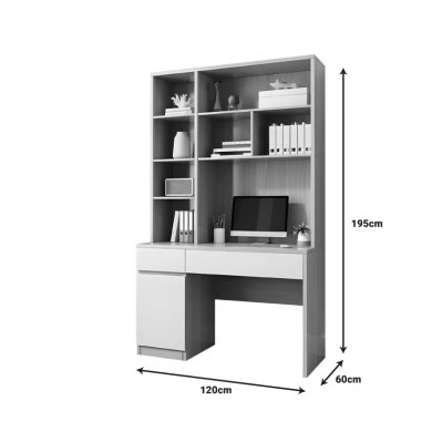 Pertin pakoworld work desk in white-natural shade 120x58x195cm