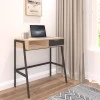 Office desk with shelf and drawer Rezio pakoworld in oak color with black metal leg 75x45x76cm