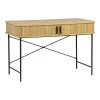 Console Scandi pakoworld MDF/Metal in natural color with black metal legs 120x60x76.5cm