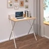 Office desk Zervan pakoworld in oak color with white metal legs 80x50x84cm