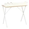 Office desk Zervan pakoworld in oak color with white metal legs 80x50x84cm