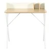 Office desk Zervan pakoworld in oak color with white metal legs 80x50x84cm