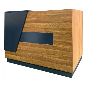 Professional reception desk Oscar pakoworld in walnut-anthracite shade 140x65x110cm